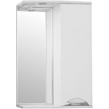 Зеркало со шкафом Style Line Жасмин 55 С с подсветкой Белый глянец